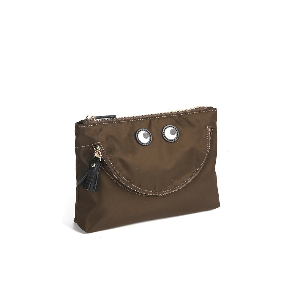 morvea-womens-nylon-clutch-smiley-zip-coffee
