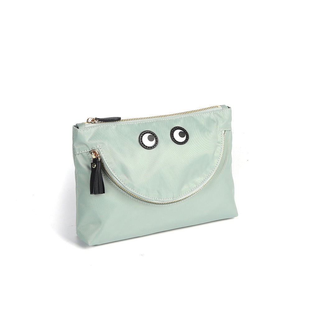 morvea-womens-nylon-clutch-smiley-zip-gray-blue