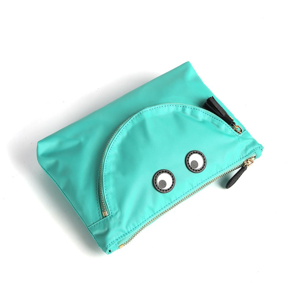 morvea-womens-nylon-clutch-smiley-zip-light-blue