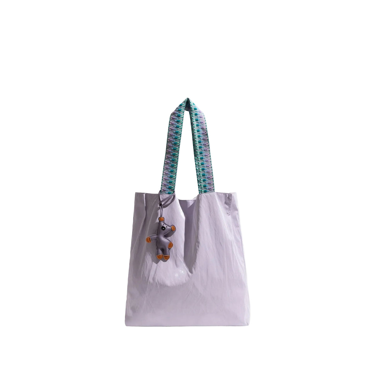 Morvea women's nylon tote bag with magnetic open top in purple